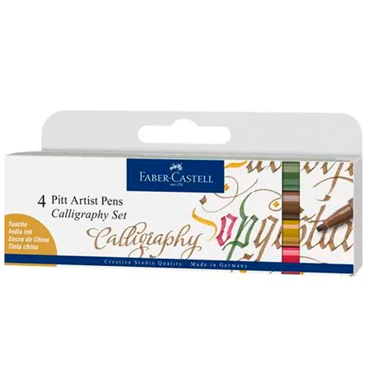Faber-Castell Pitt 4'lü Çizim Kalemi Kaligrafi - Sanat Eskiz ve Hat Sanatı Kalem Seti