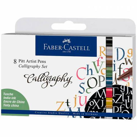Faber-Castell Pitt 8'li Çizim Kalemi Kaligrafi Seti - Sanatsal Çizim, Eskiz ve Hobi Seti