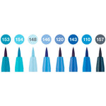 Faber Castell Pitt Artist The Blues 8'li Fırça Uçlu Renkli Kalem - Sanat Çizim Eskiz İllüstrasyon Kalem Seti