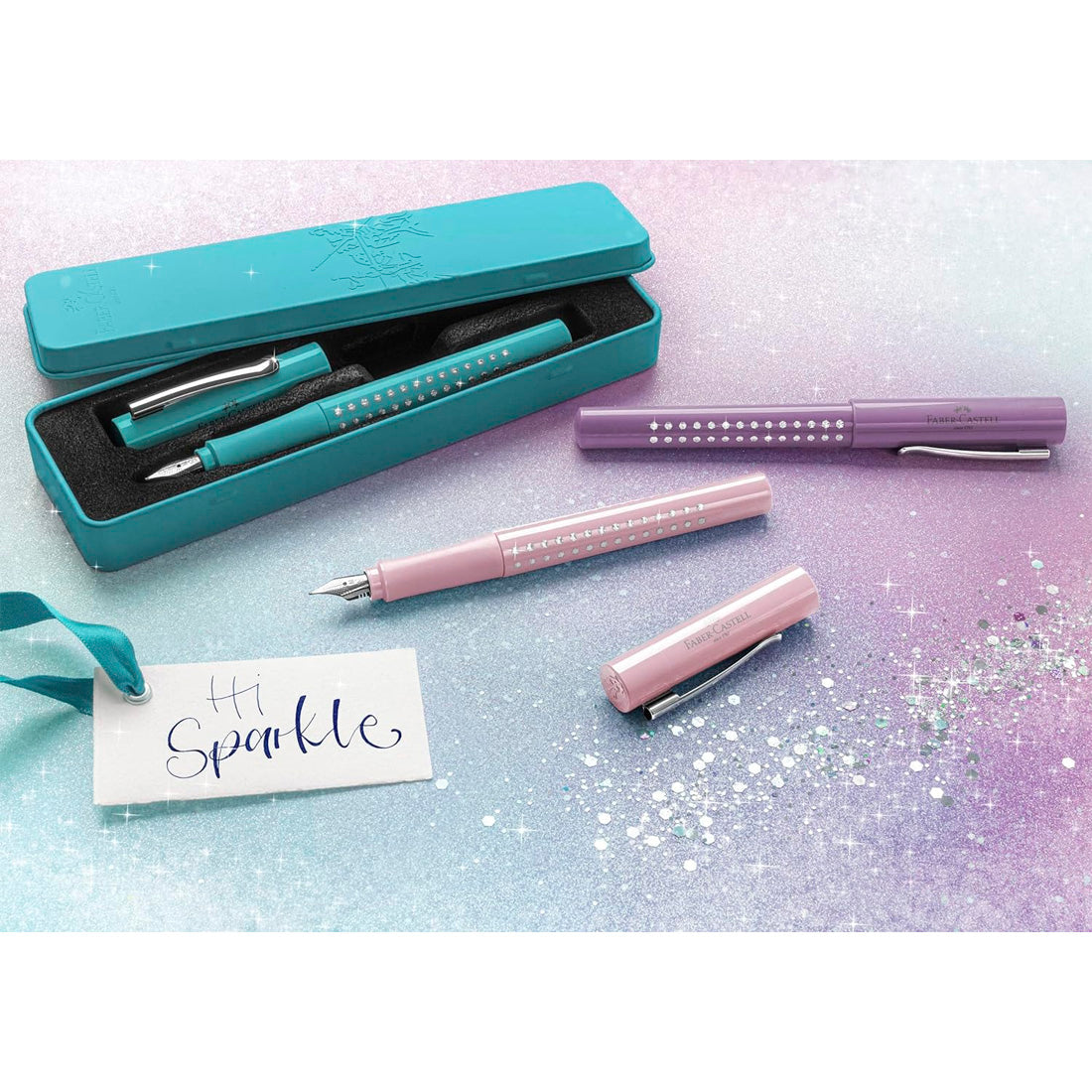 Faber-Castell Sparkle Turkuaz Dolma Kalem - Hediyelik, İmza ve Yumuşak Yazım Kalemi