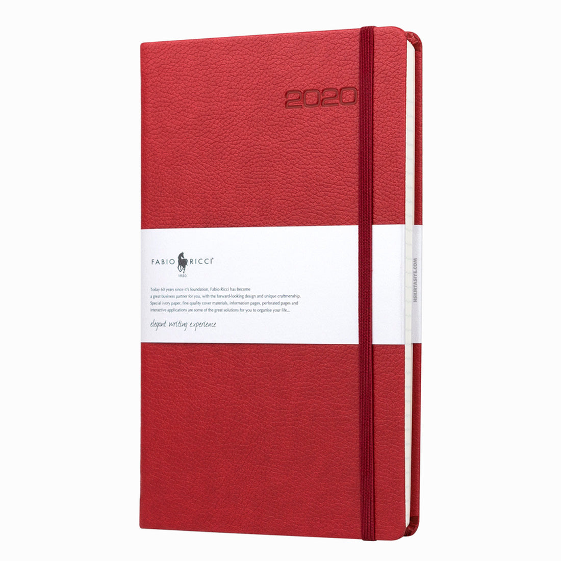 Fabio Ricci 1041 Bordo Çizgili Suni Deri Günlük Defter - Planlayıcı, Not Tutma ve Ofis İçin