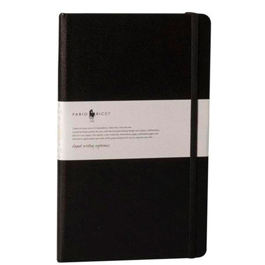 Fabio Ricci 1041 Siyah Çizgili Suni Deri Günlük Defter - Planlayıcı ve Ofis İçin