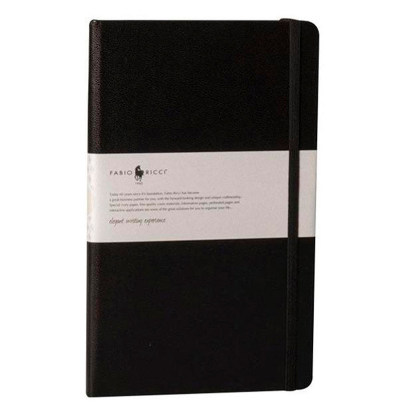 Fabio Ricci 1041 Siyah Çizgili Suni Deri Günlük Defter - Planlayıcı ve Ofis İçin
