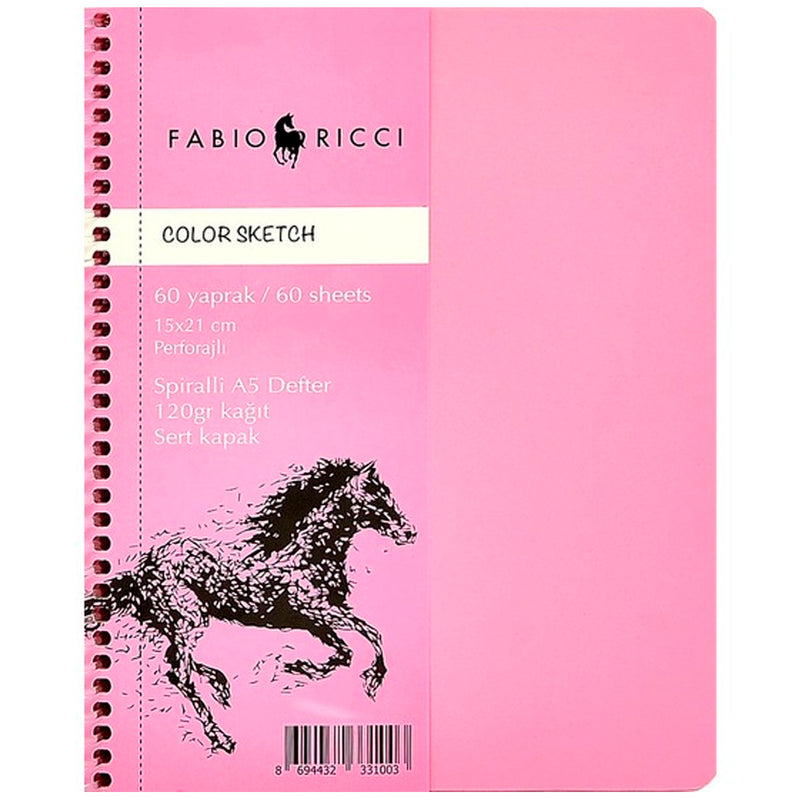 Fabio Ricci A5 Renkli Çizim Defteri Pembe Yeşil - Eskiz ve Sanat İçin