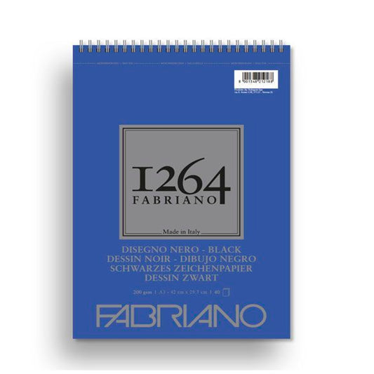 Fabriano Black Paper 200 gr A3 40 Yaprak Spiralli Eskiz Defteri - Sanatsal Çizim ve Karalama Defteri
