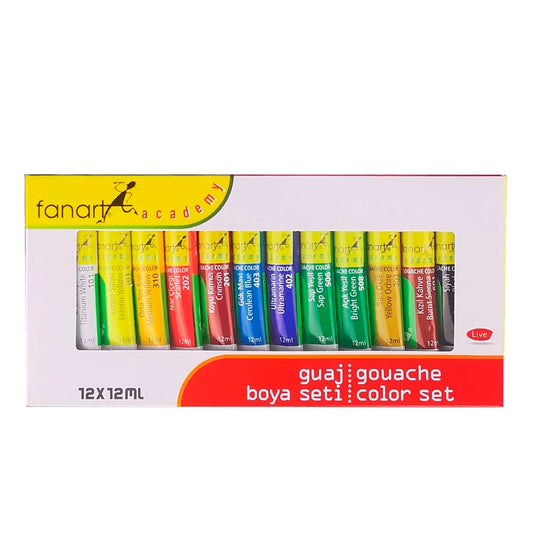 Fanart Academy Seti 12x12 ml Guaj Boya F-3500