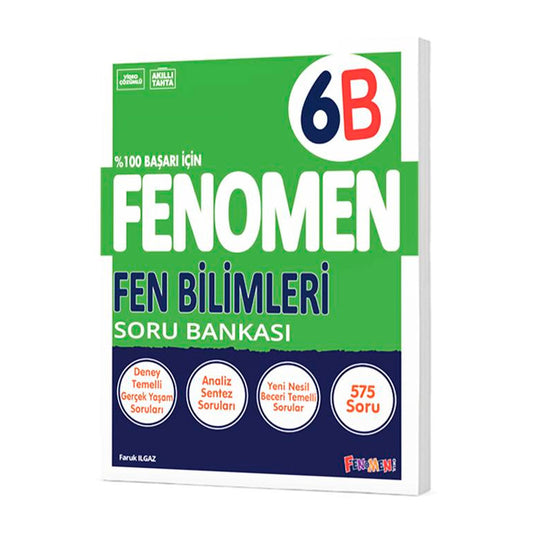 Fenomen Yayınları Ortaokul 6. Sınıf Fen Bilimleri B Soru Bankası Test Kitabı