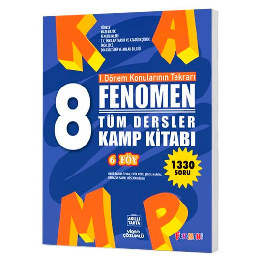 Fenomen Yayınları 8. Sınıf 1 .Dönem Tüm Dersler  Kamp Kitabı (6 Föy)