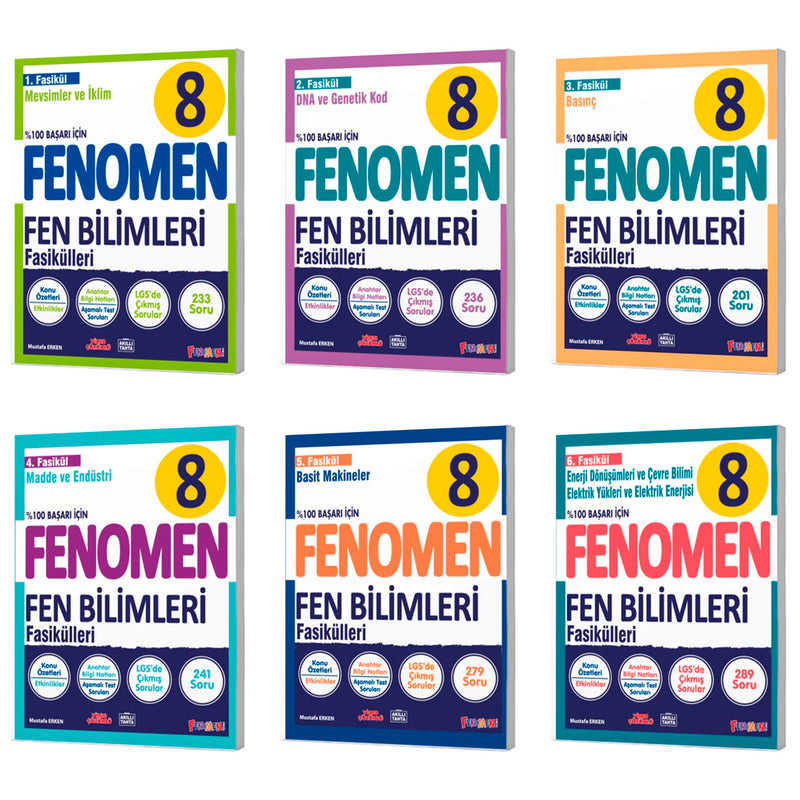 Fenomen Yayınları 8. Sınıf Fen Bilimleri Fasikül Set (1-2-3-4-5-6)