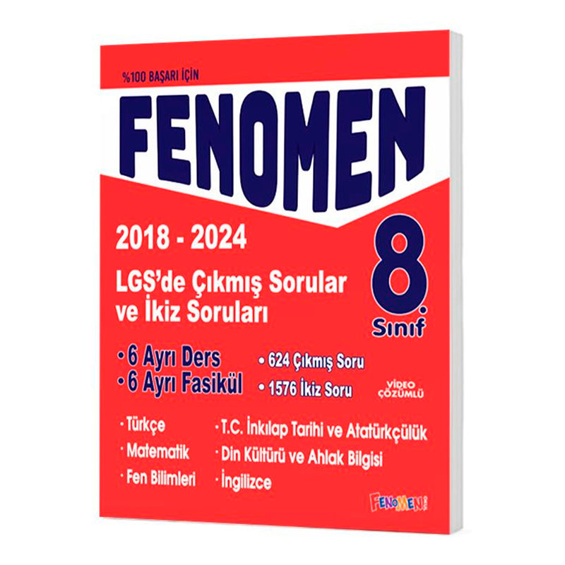 Fenomen Okul Yayınları 8. Sınıf LGS Çıkmıs Sorular Ve İkiz Soru Seti 6 Kitap