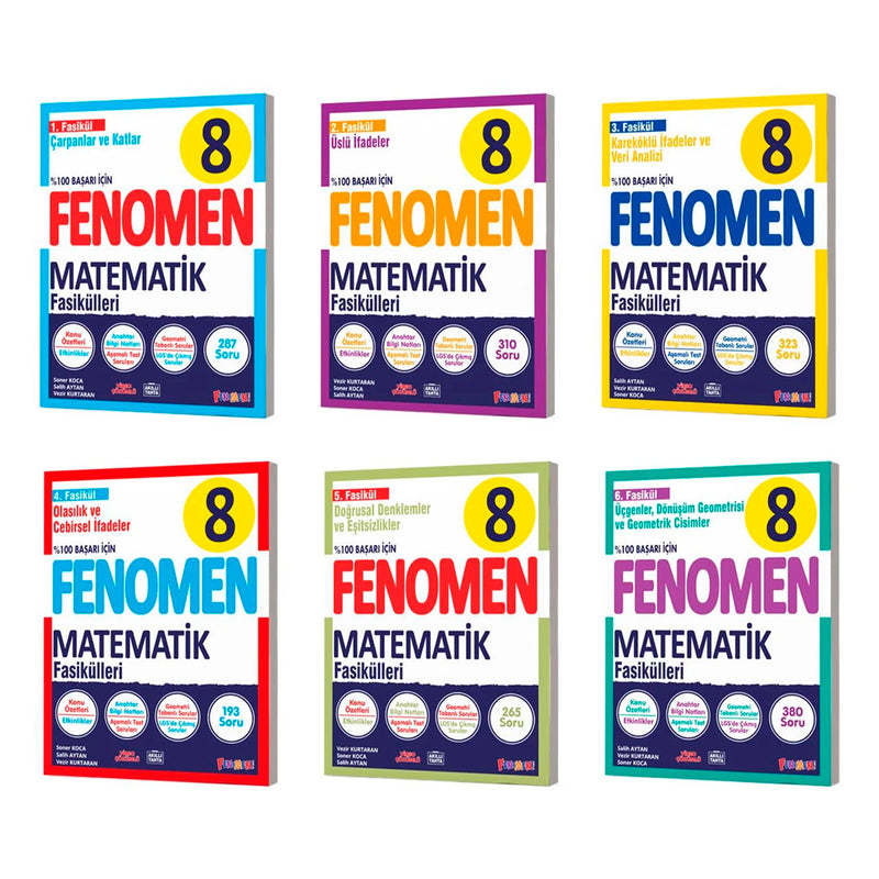 Fenomen Yayınları 8. Sınıf Matematik Fasikül Seti (1-2-3-4-5-6)