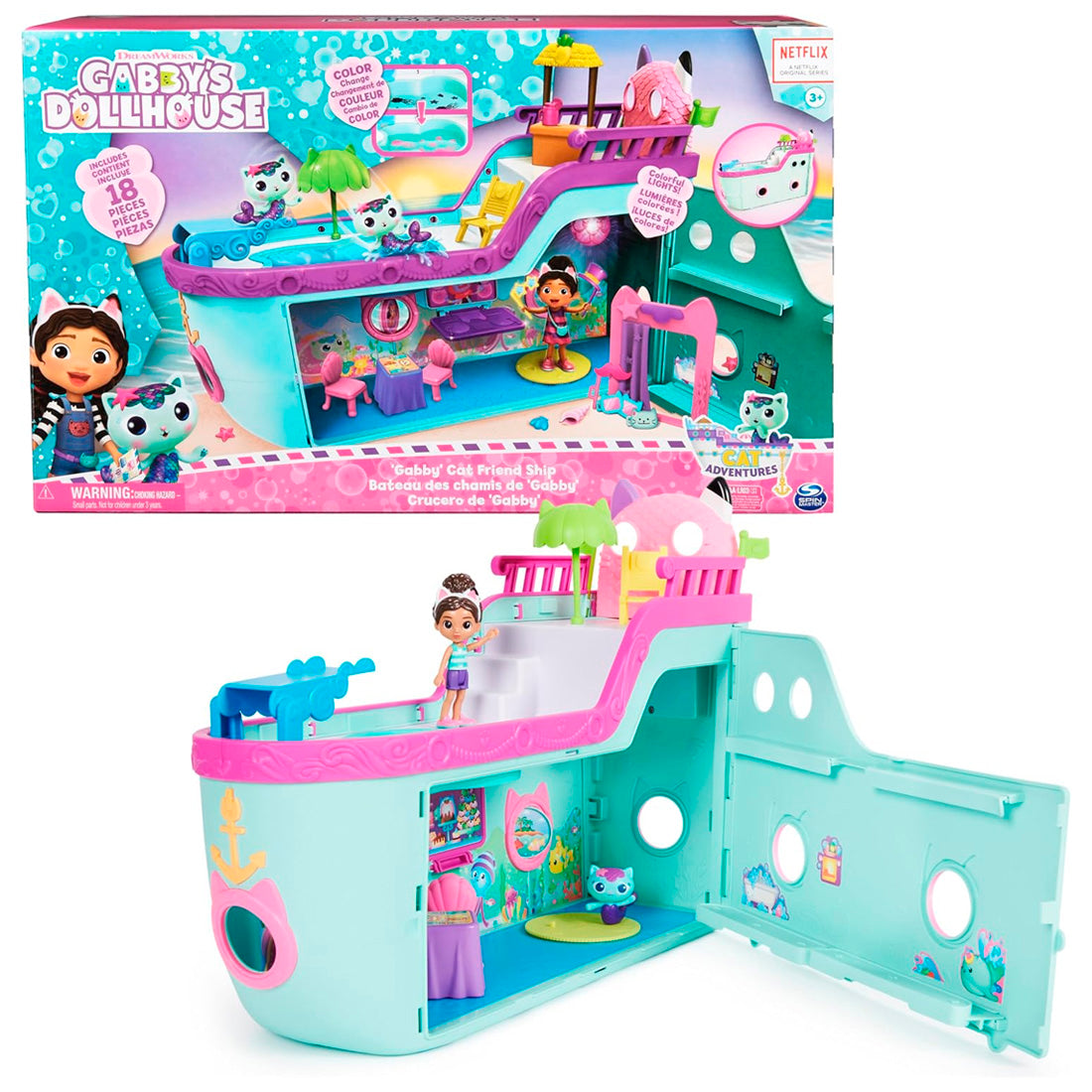 Figür Oyun Set Gabby S Dollhouse Kedi Arkadaş Gemi