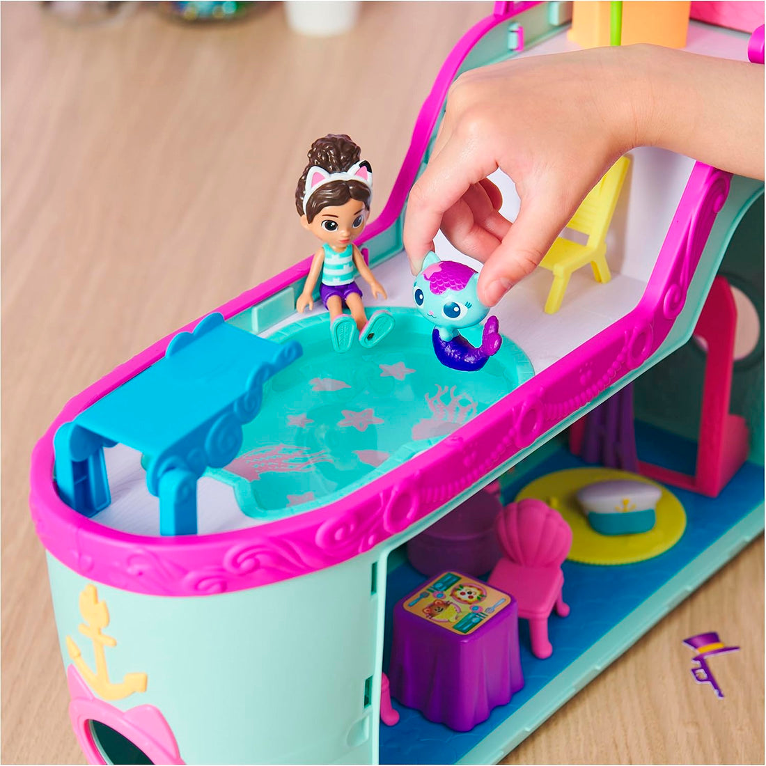 Figür Oyun Set Gabby S Dollhouse Kedi Arkadaş Gemi