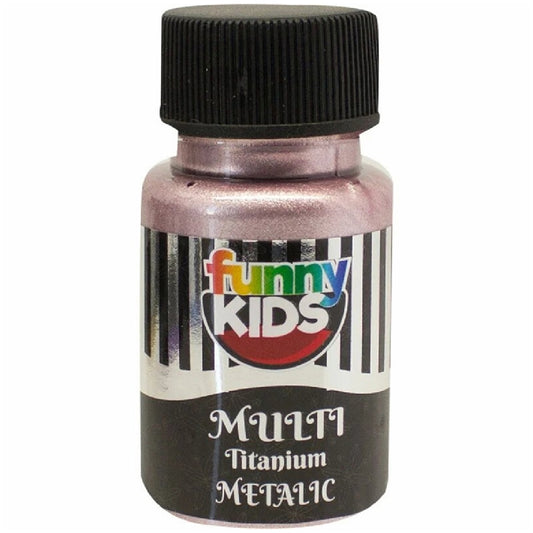 Funny Kids Pembe Titanyum Metalik Boya 50 Cc - Sanatsal Hobi ve Efekt Boyası