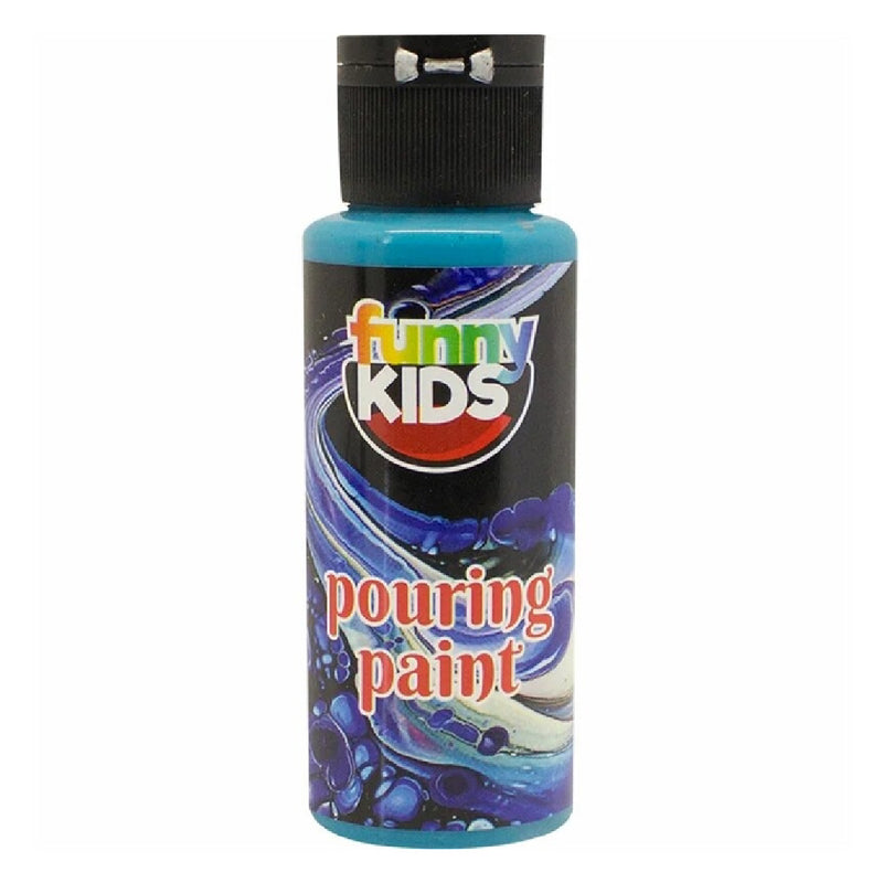 Funny Kids Turkuaz 70 Cc Pouring Akrilik Boya - Sanat, Hobi ve Dökme Tekniği için Akışkan Boya