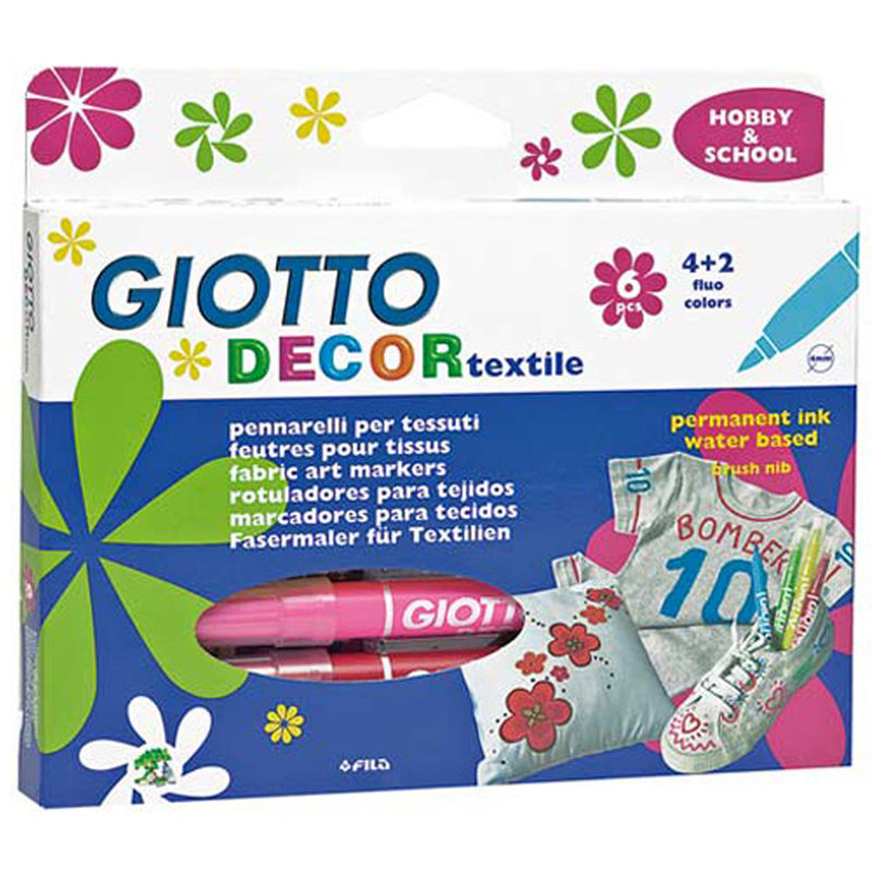 Giotto Decor Tekstil Boya Kalemi 6 Renk 494800