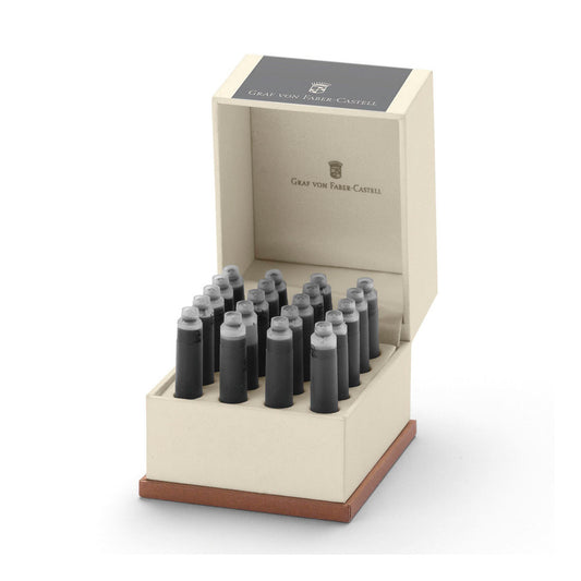 Graf Von Faber Castell 20'li Taş Gri Kartuş - Dolma Kalem Yedek Mürekkep