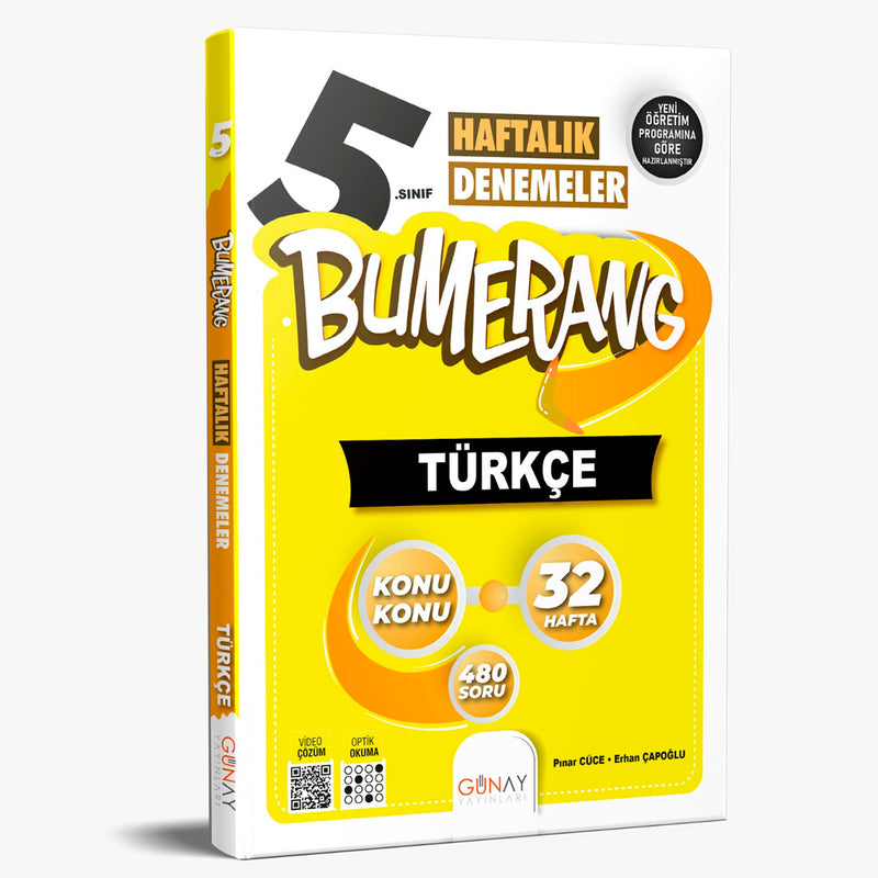 Günay Yayınları 5. Sınıf Bumerang 32 Haftalık Türkçe Denemeleri