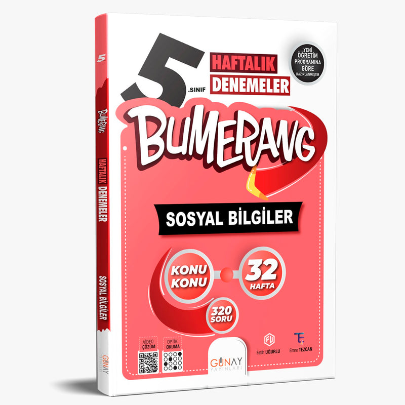 Günay Yayınları 5. Sınıf Bumerang Sosyal Bilgiler Etkinlikli Akıllı Defter Kitap