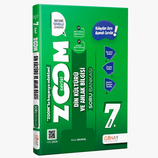 Günay Yayınları 7. Sınıf Zoom Serisi Din Kültürü ve Ahlak Bilgisi Soru Bankası 2022-2023