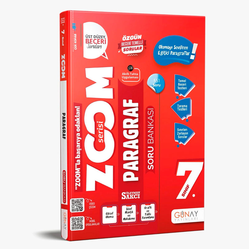 Günay Yayınları 7. Sınıf Zoom Serisi Paragraf Soru Bankası