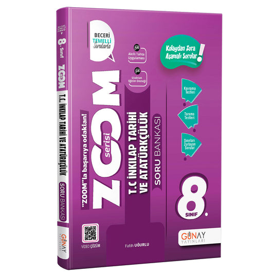 Günay Yayınları 8. Sınıf Zoom Serisi T.C İnk. Tarihi ve Atatürk. Soru Bankası 2022- 2023