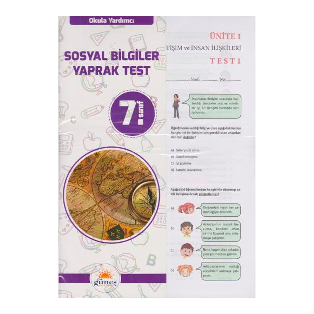 GÜNEŞ 7.SINIF SOSYAL BİLGİLER YAPRAK TEST
