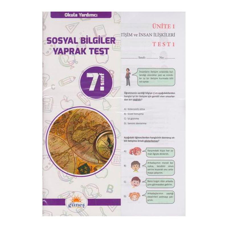 GÜNEŞ 7.SINIF SOSYAL BİLGİLER YAPRAK TEST