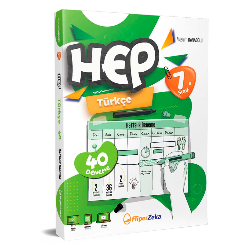Hiper Zeka Yayınları 7. Sınıf Haftalık HEP Türkçe 40 Deneme