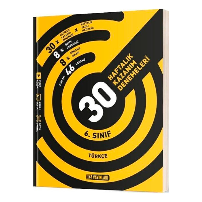 Hız Yayınları 6. Sınıf Türkçe 30 Haftalık Deneme