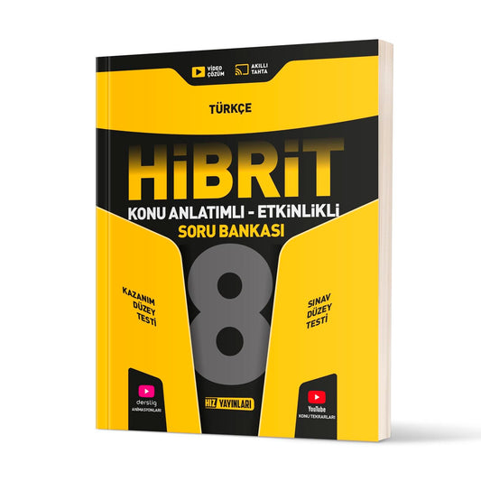 Hız Yayınları 8. Sınıf Hibrit Türkçe Soru Bankası
