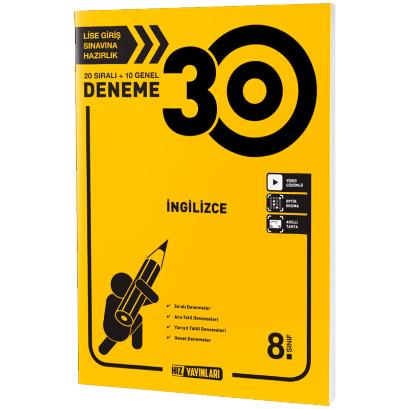 Hız Yayınları 8. Sınıf İngilizce 30 Deneme