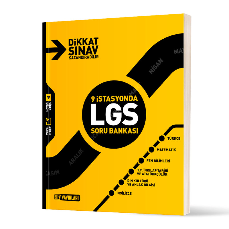 Hız Yayınları 8. Sınıf LGS Tüm Dersler 9 İstasyonda Soru Bankası