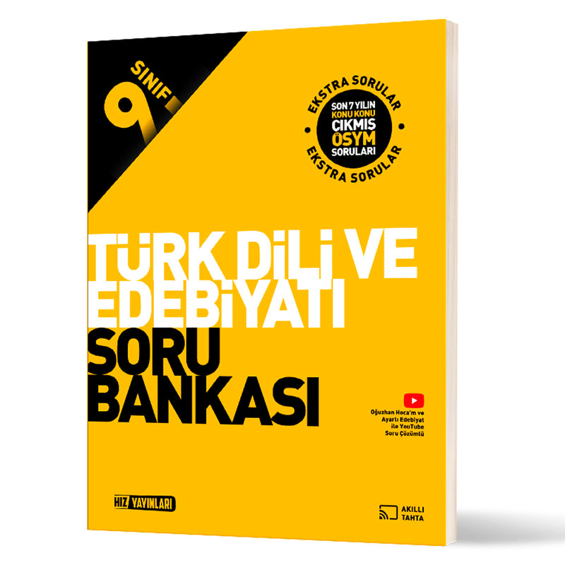 Hız Yayınları 9. Sınıf Lise 1 Türk Dili Ve Edebiyatı Soru Bankası Test Kitabı