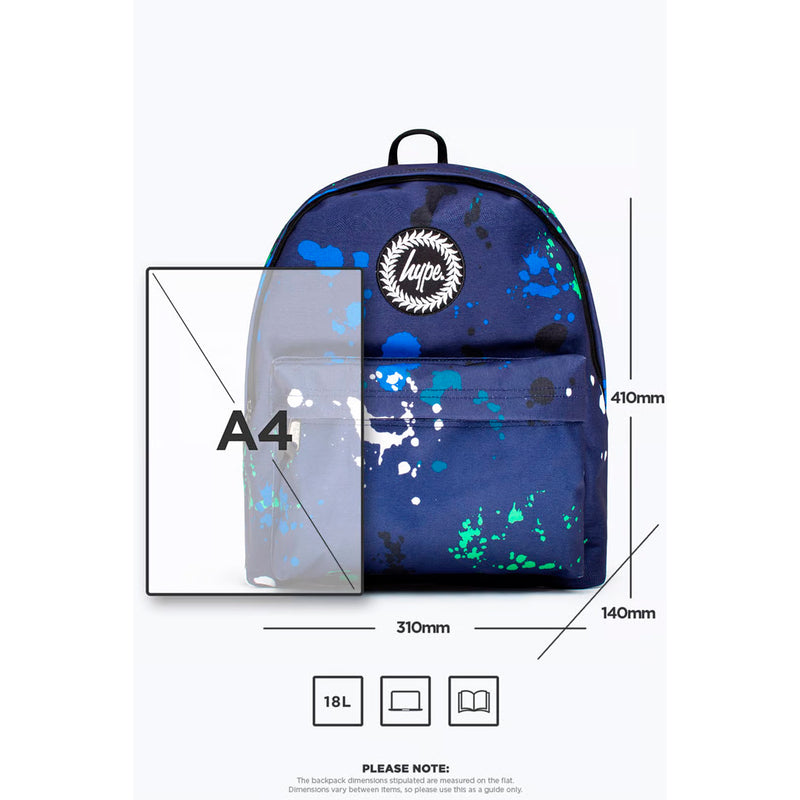 Hype Blue Green White Large Splat Backpack (TWLG-721_1SZ)