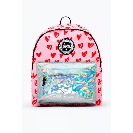 Hype Pink & Red Hearts Backpack (TWLG-751_1SZ)