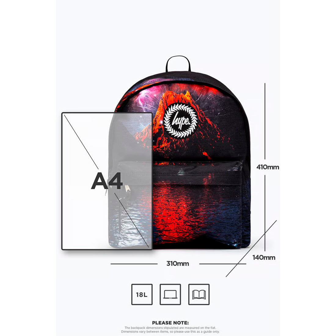 Hype Red Landscape Volcano Backpack (TWLG-738_1SZ)