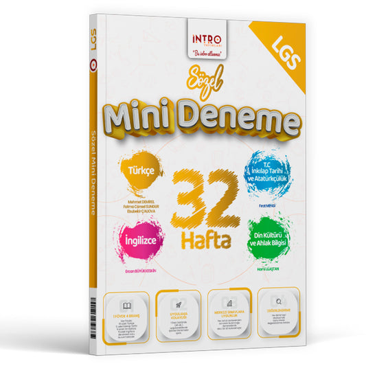 İntro Yayınları 8. Sınıf Sözel 32 Hafta Mini Deneme
