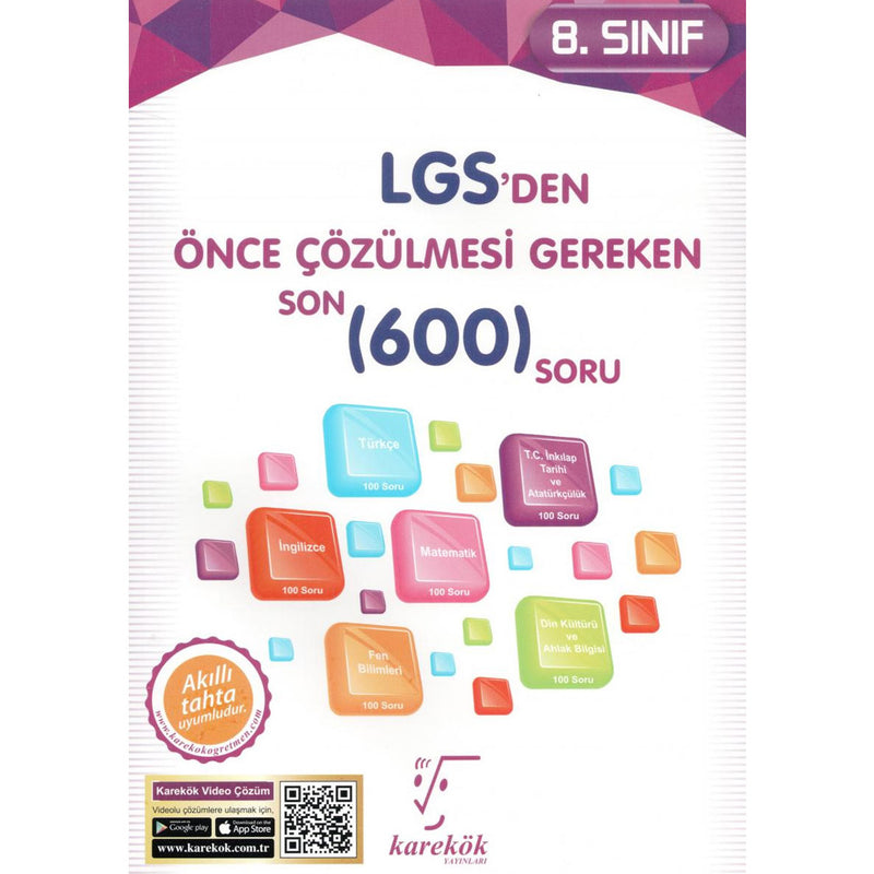 Karekök Yayınları 8. Sınıf LGS 'den Önce Çözülmesi Gereken Son 600 Soru