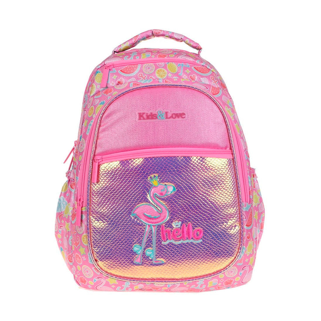 Kaukko Kids&Love Kız Çocuk Aynalı Simli Flamingo Sırt Çantası