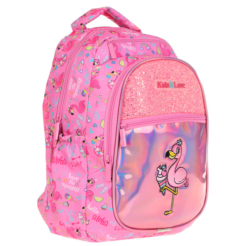 Kaukko Kids&Love Aynali - Taşli Flamingo Sırt Çantası L5095