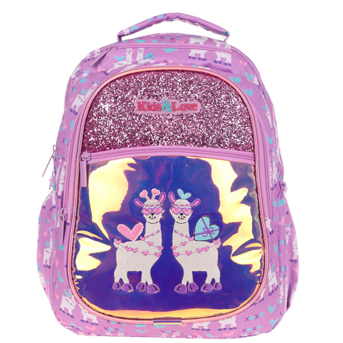 Kaukko Kids&Love Kız Çocuk Aynalı Taşlı Lama Sırt Çantası