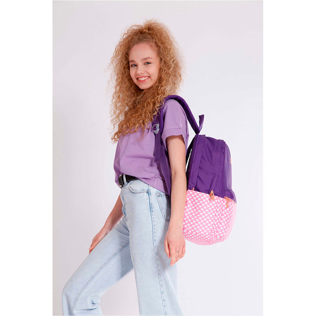 Kaukko Soft Stripe Mor Kız Çocuk Sırt Çantası