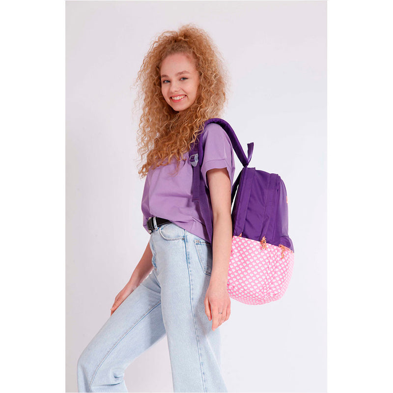 Kaukko Soft Stripe Mor Kız Çocuk Sırt Çantası