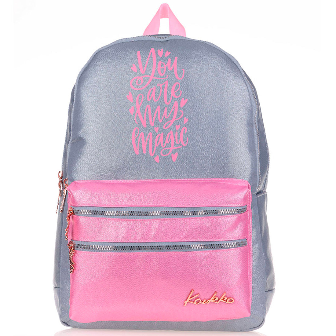 Kaukko Sparkle Duble Gri Kız Çocuk Sırt Çantası