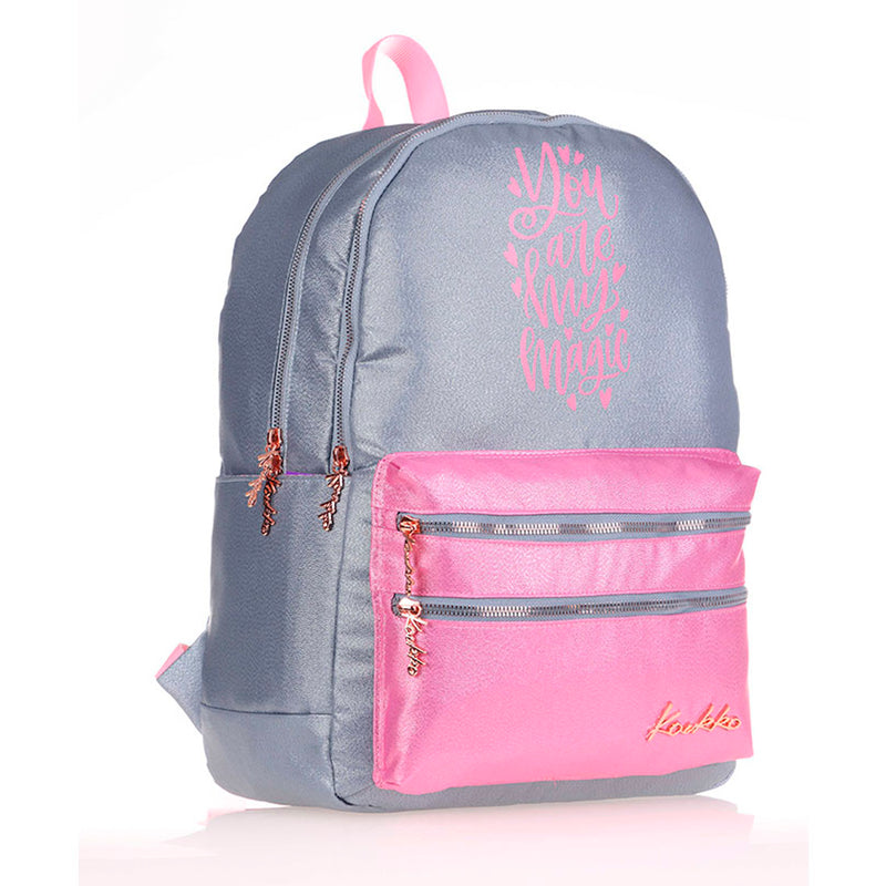 Kaukko Sparkle Duble Gri Kız Çocuk Sırt Çantası