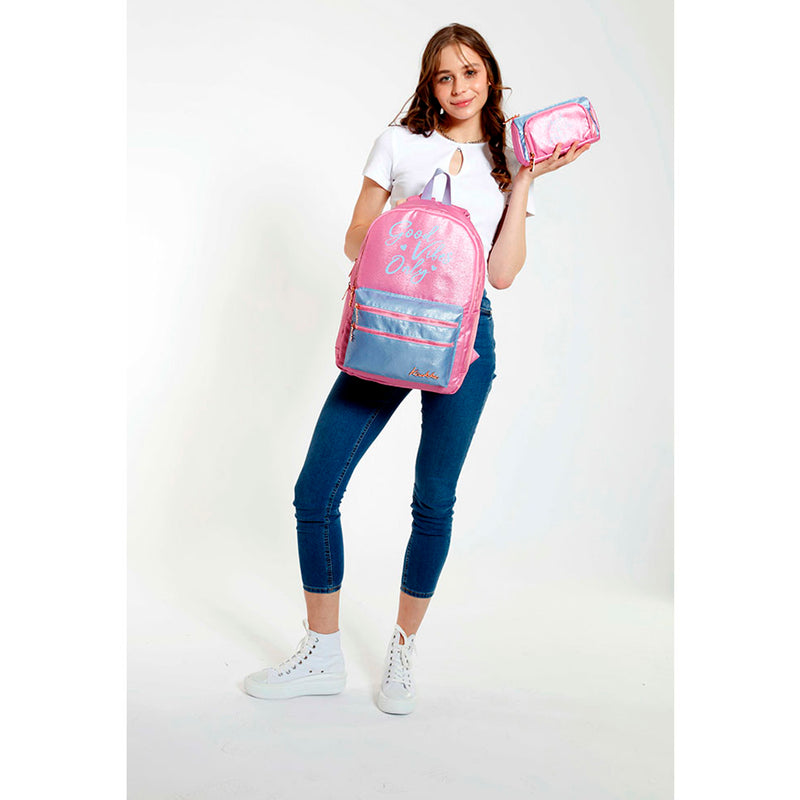 Kaukko Sparkle Duble Pembe Sırt Çantası