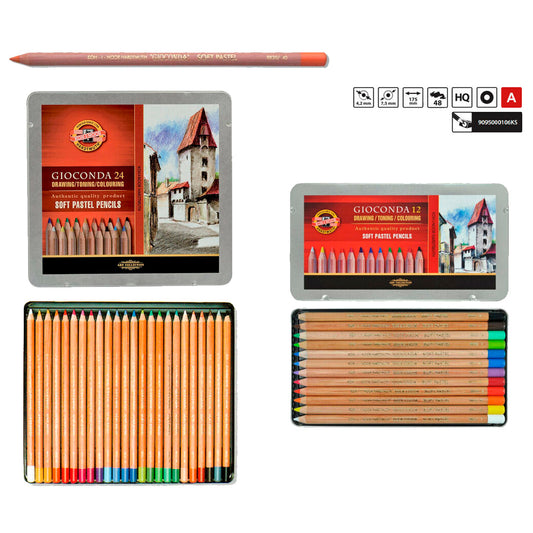 Koh-İ-Noor Soft 24'lü Kuru Boya Kalemi - Sanatsal Çizim ve Resim Boyama Kalemi