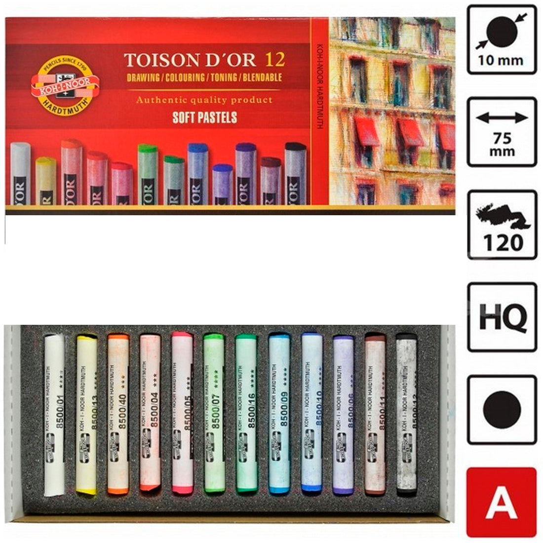 Koh I Noor Toison D'or Soft 12'li Pastel Boya - Sanatsal Çizim, Resim ve Hobi Malzemesi