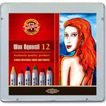 Koh I Noor Wax Aquarell 12'li Sulandırılabilir Mum Boyası - Sanatsal Hobi ve Çizim Boyası